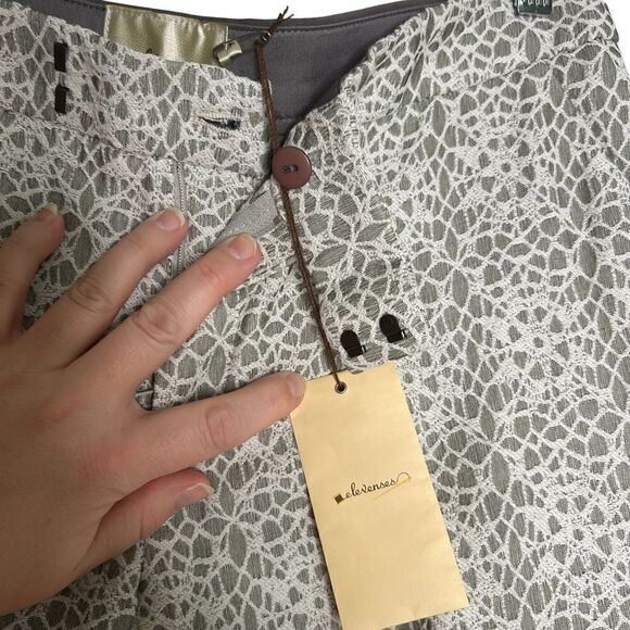 Nwt Size 8 Anthropologie Elevenses Lace Front Crop Pant - Picture 9 of 16